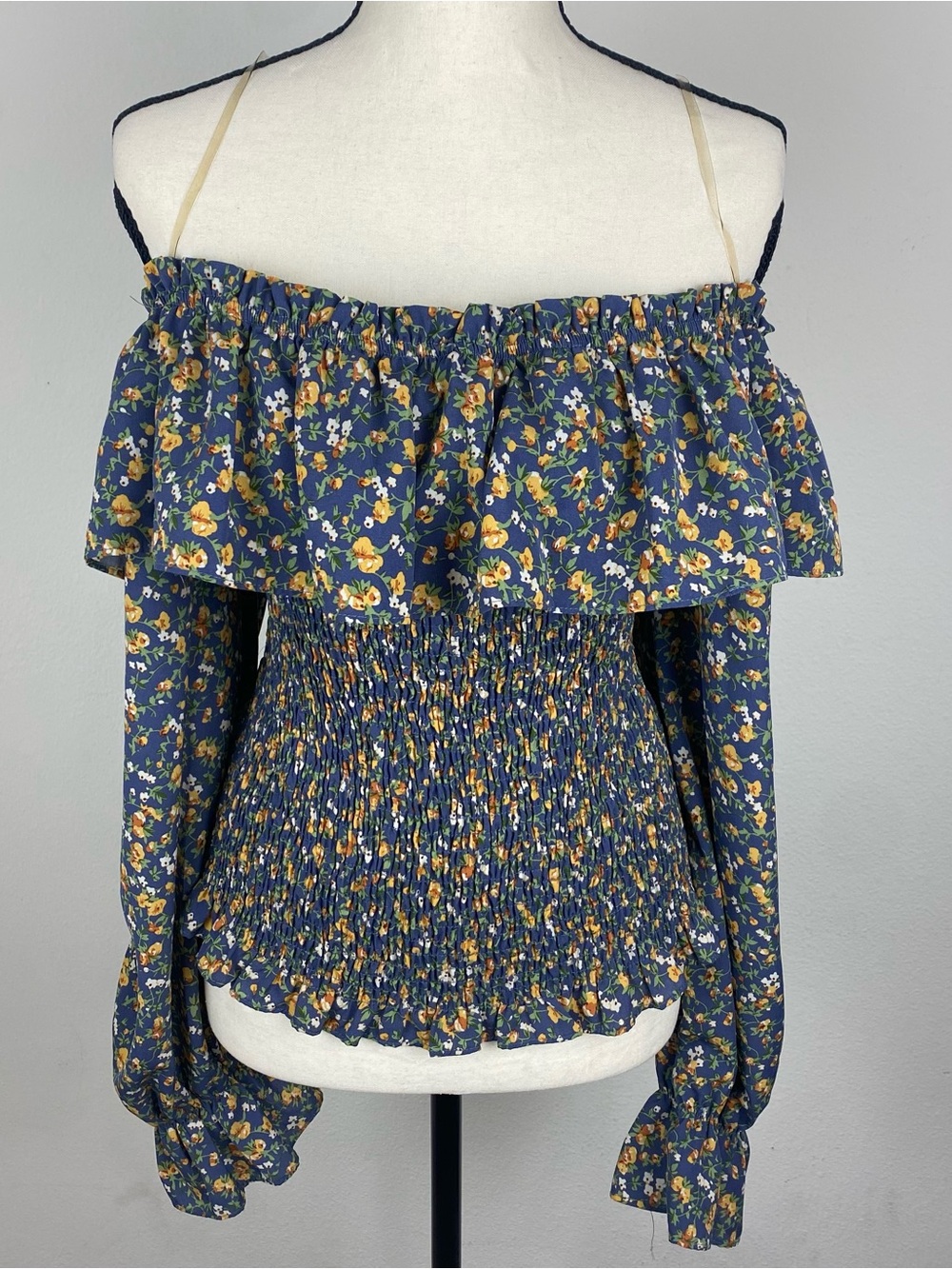 Wild Jasmine Floral Off-Shoulder Smocked Blouse